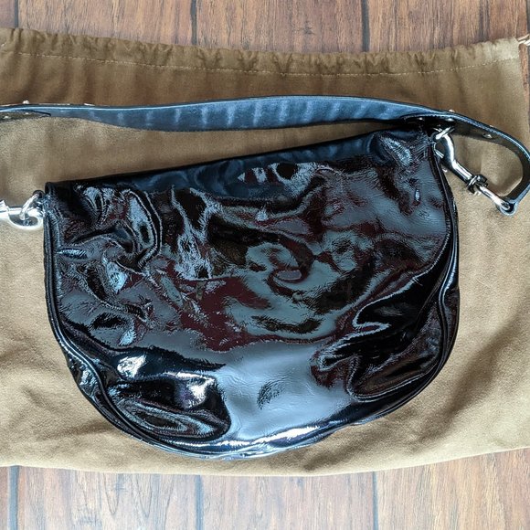 Gucci 2007 Romy Black Patent and Chrome Medium Handbag - Picture 6 of 16